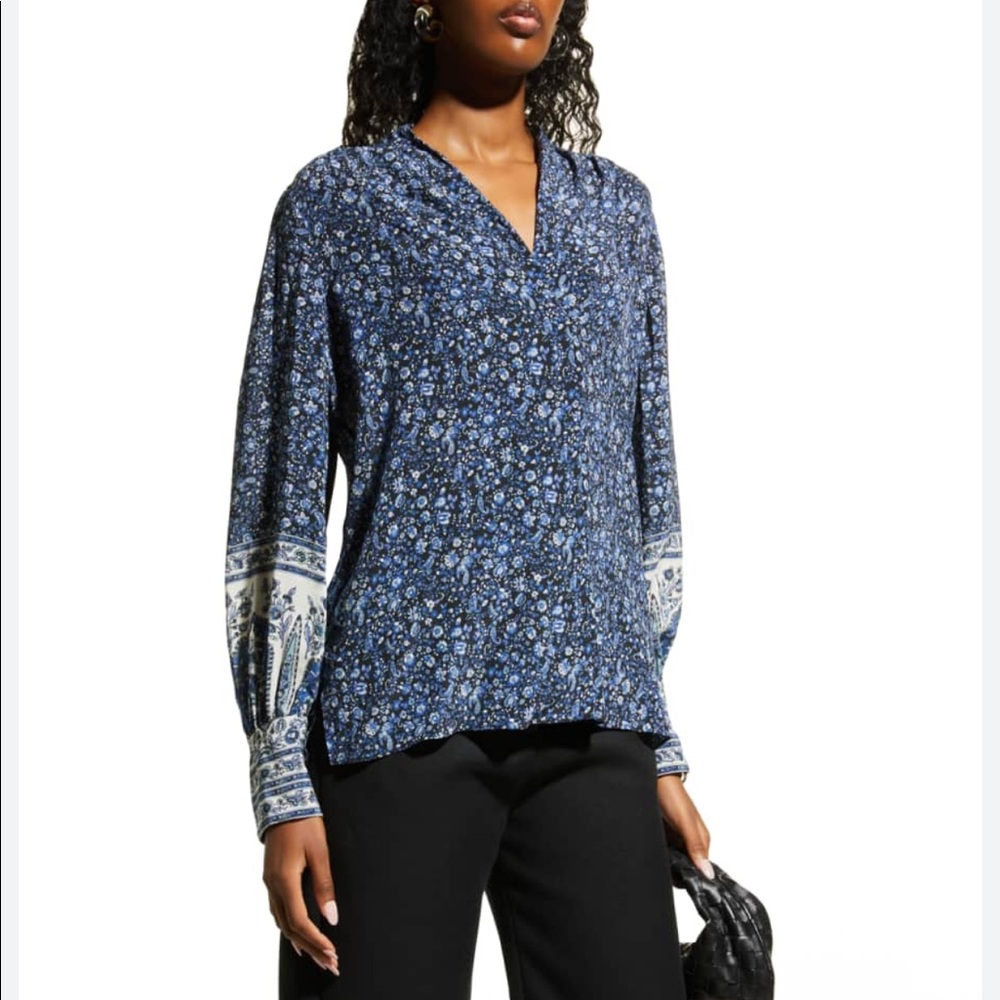 EUC Kobi Halperin Emmie Floral Print Blouse XS